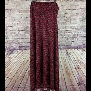LuLaRoe Red Paisley Print Maxi Skirt